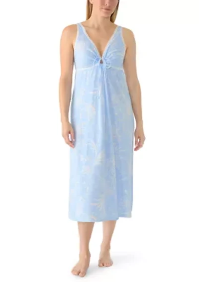 Women's Silky Knit Long Fitted Sleep Gown