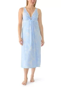 Women's Silky Knit Long Fitted Sleep Gown