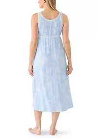 Women's Silky Knit Long Fitted Sleep Gown