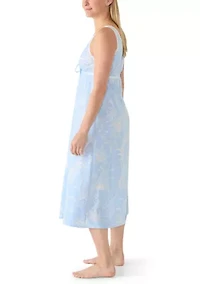 Women's Silky Knit Long Fitted Sleep Gown