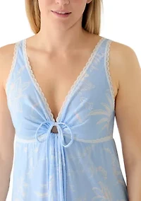 Women's Silky Knit Long Fitted Sleep Gown