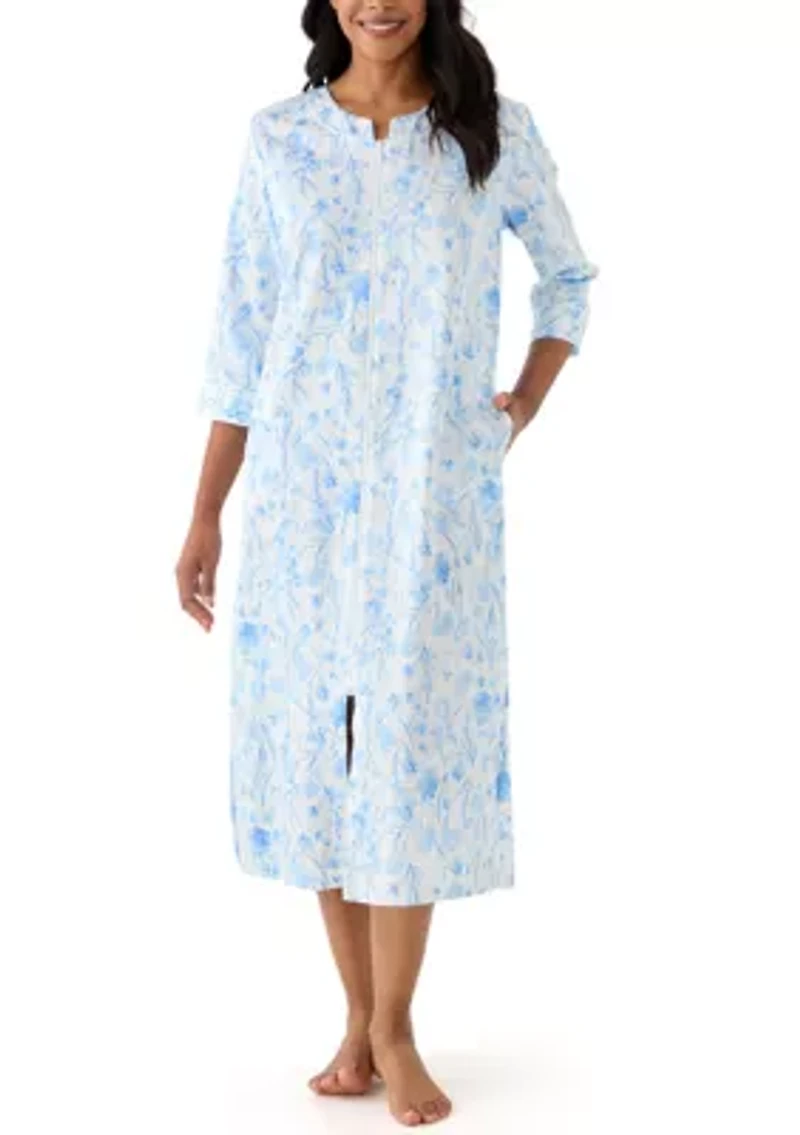 Printed Long Zip Robe
