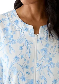 Printed Long Zip Robe