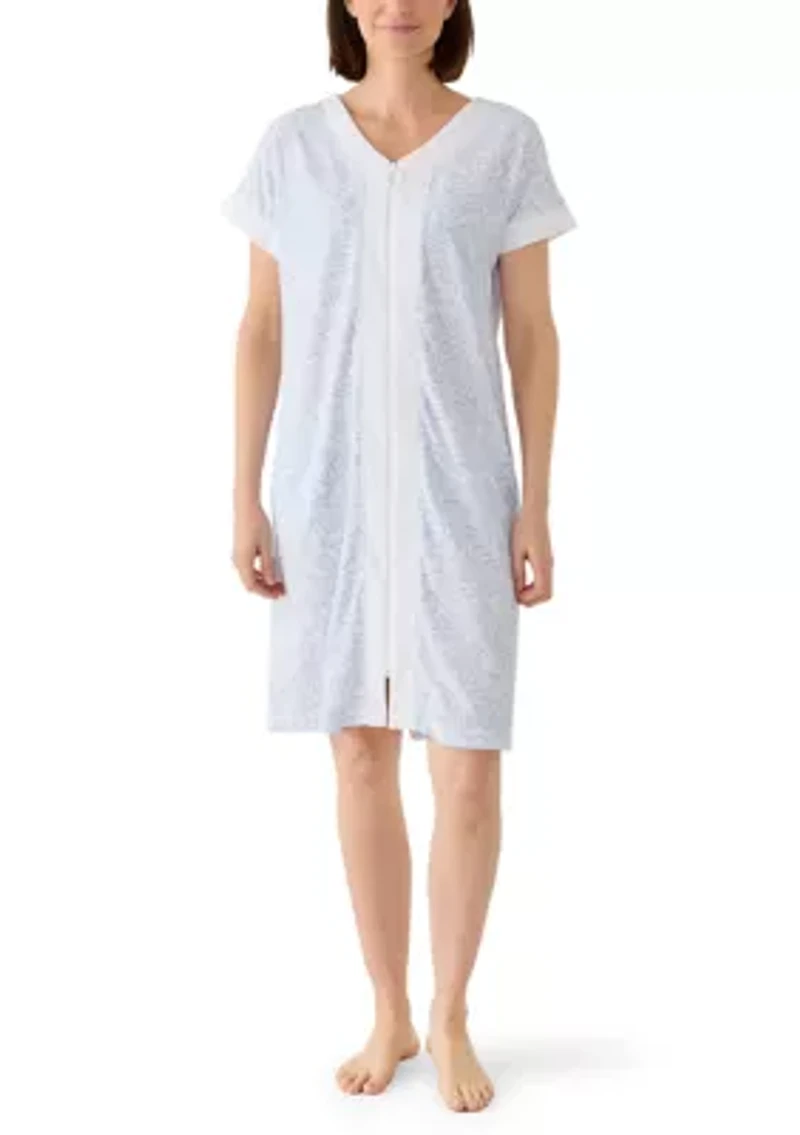Women's Short Terry Zip Robe
