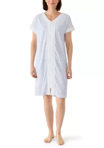 Women's Short Terry Zip Robe