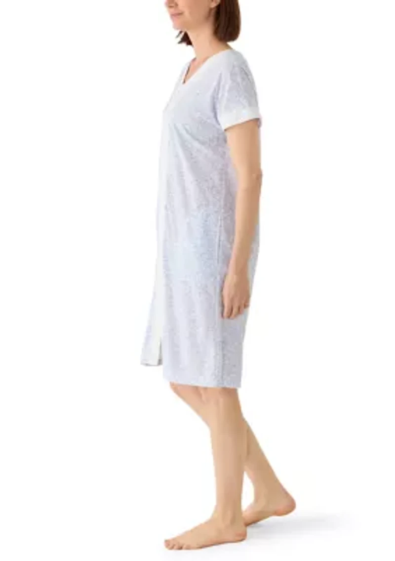 Women's Short Terry Zip Robe
