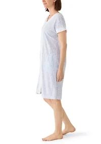Women's Short Terry Zip Robe