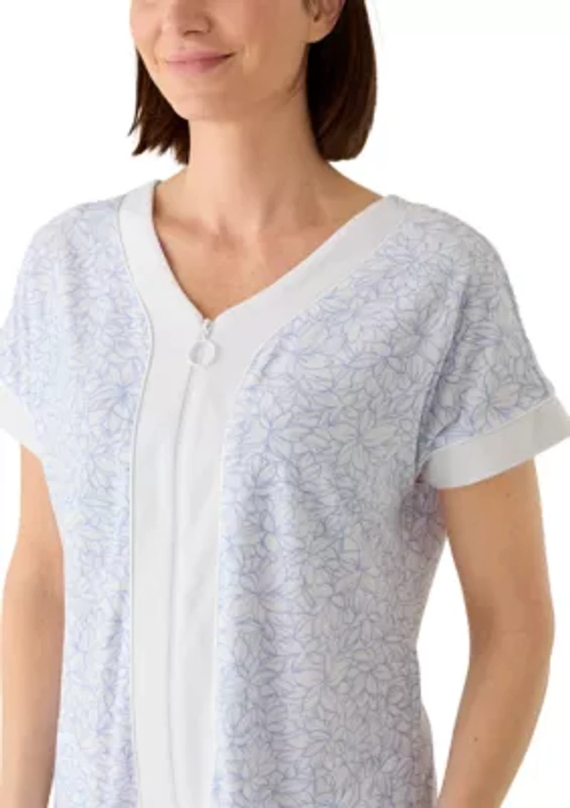 Women's Short Terry Zip Robe
