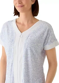 Women's Short Terry Zip Robe
