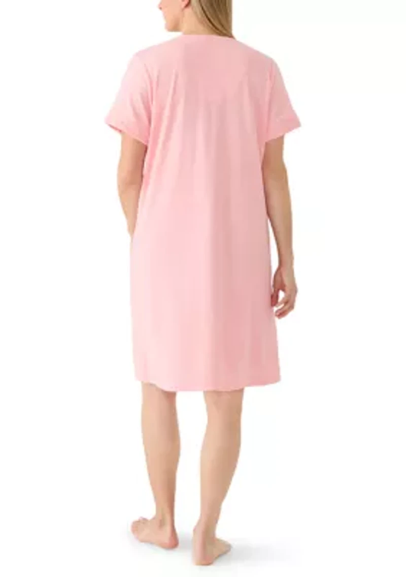 Women's Terry Snap Closure Sleep Dress