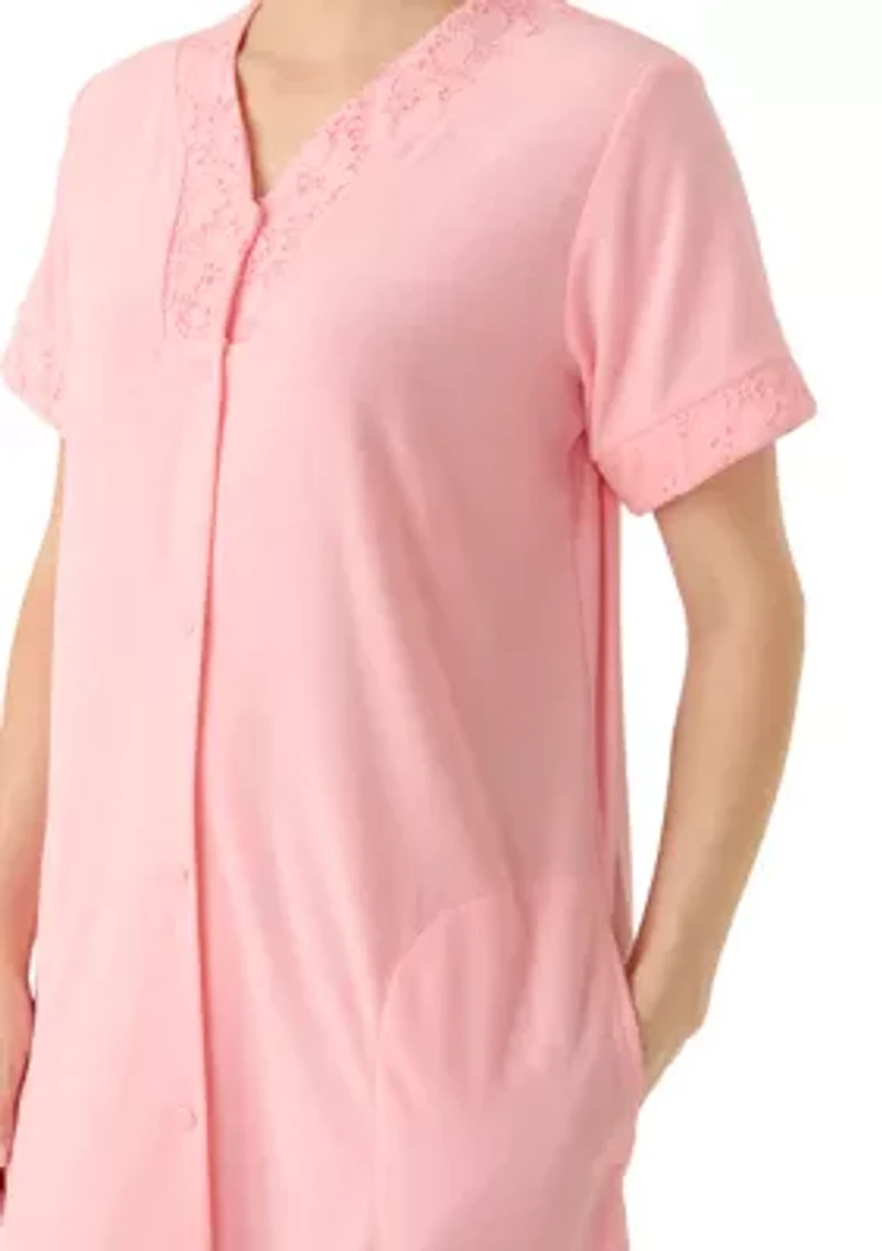 Women's Terry Snap Closure Sleep Dress
