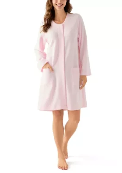 Short Quilted Knit Zip Robe