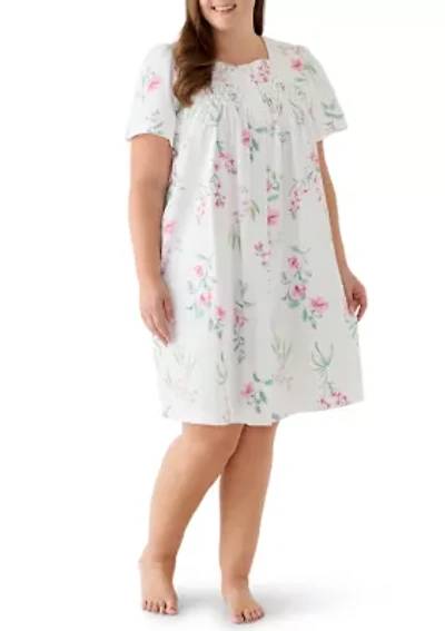 Plus Short Snap Robe