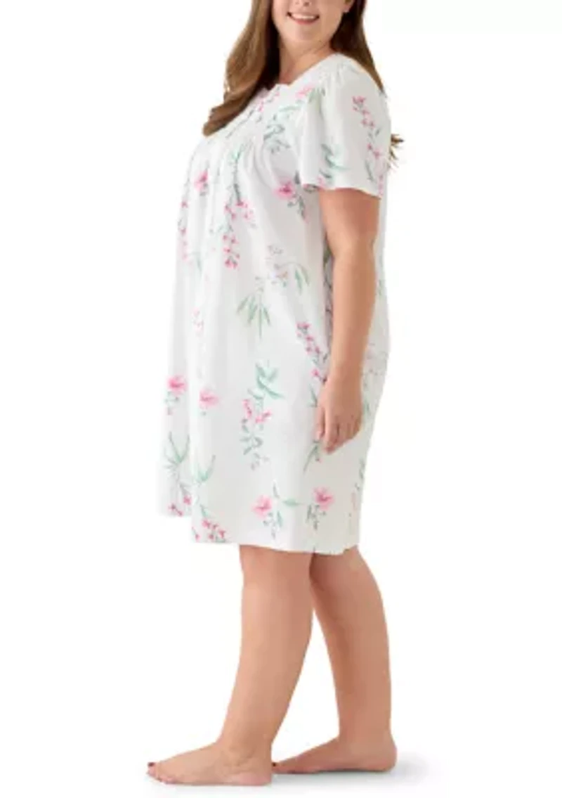 Plus Short Snap Robe