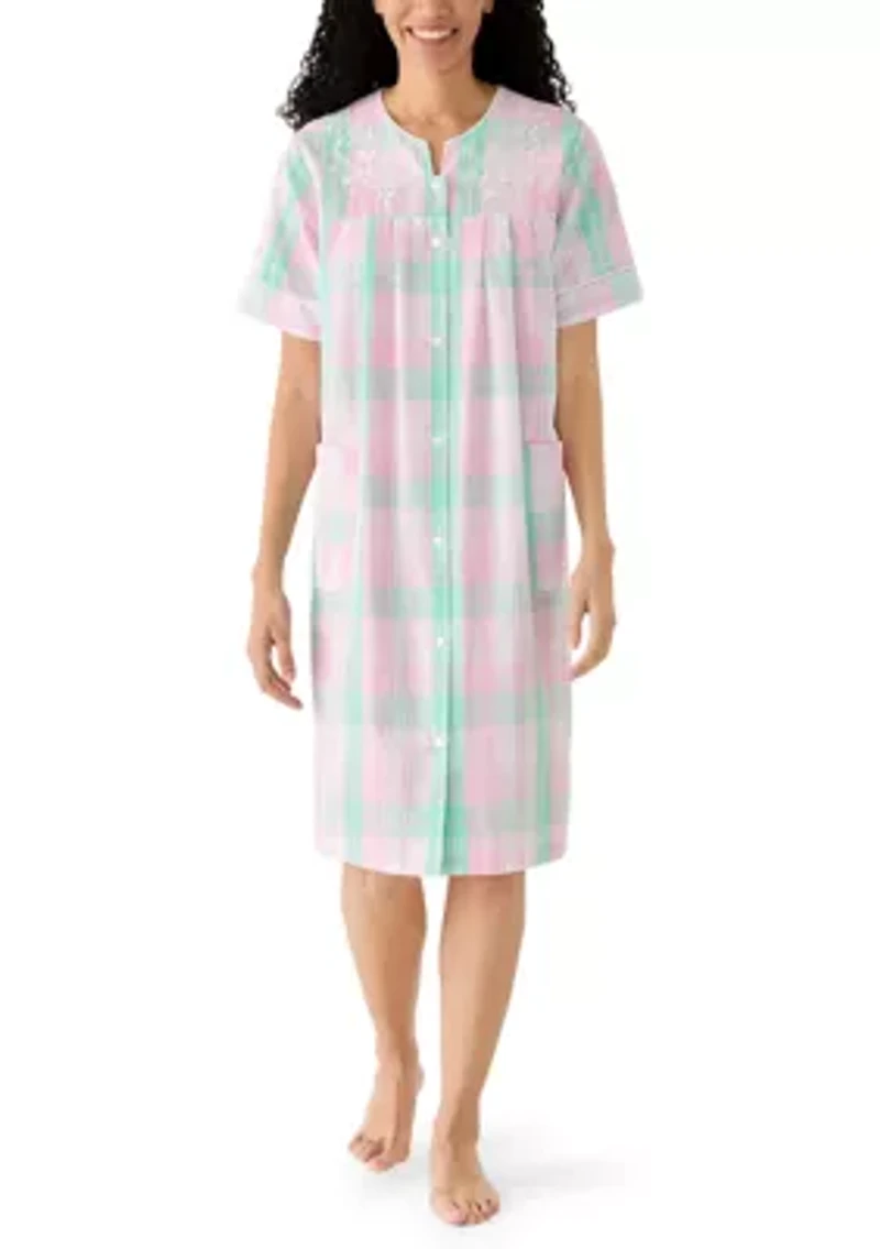 Women's Short Seersucker Robe
