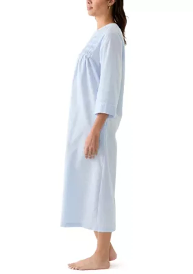 Seersucker Long Zip Robe