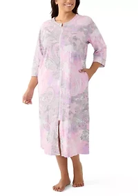 Plus Interlock Long Zip Robe