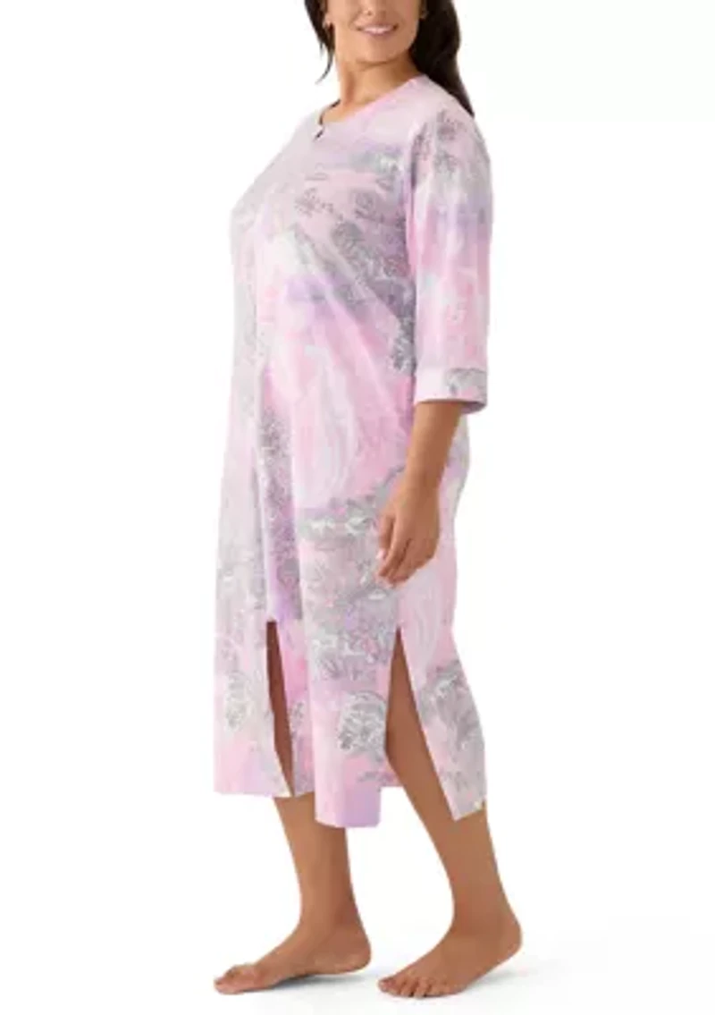 Plus Interlock Long Zip Robe