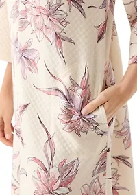 Women's Long Quilted Knit Zip Robe