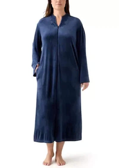 Plus Luxe Fleece Long Zip Robe
