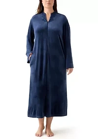 Plus Luxe Fleece Long Zip Robe