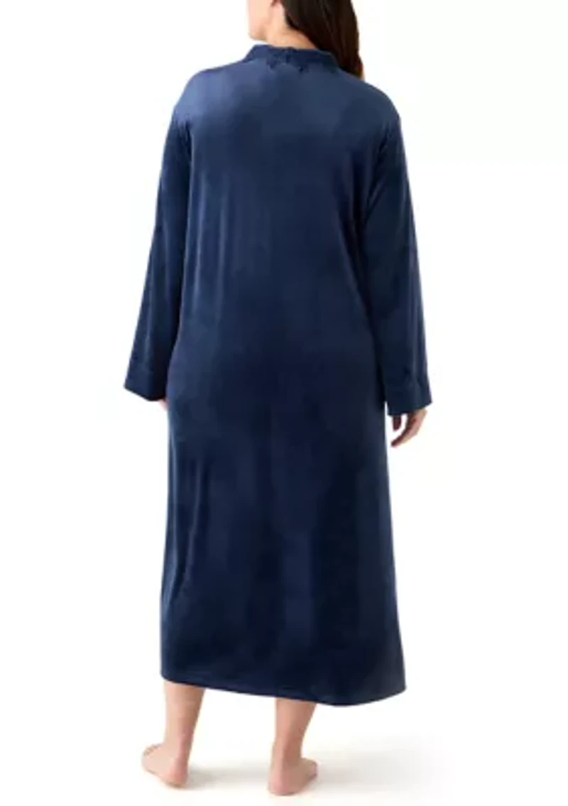 Plus Luxe Fleece Long Zip Robe