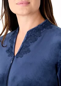 Plus Luxe Fleece Long Zip Robe