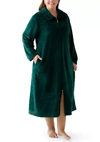 Women's French Fleece Long Zip Robe