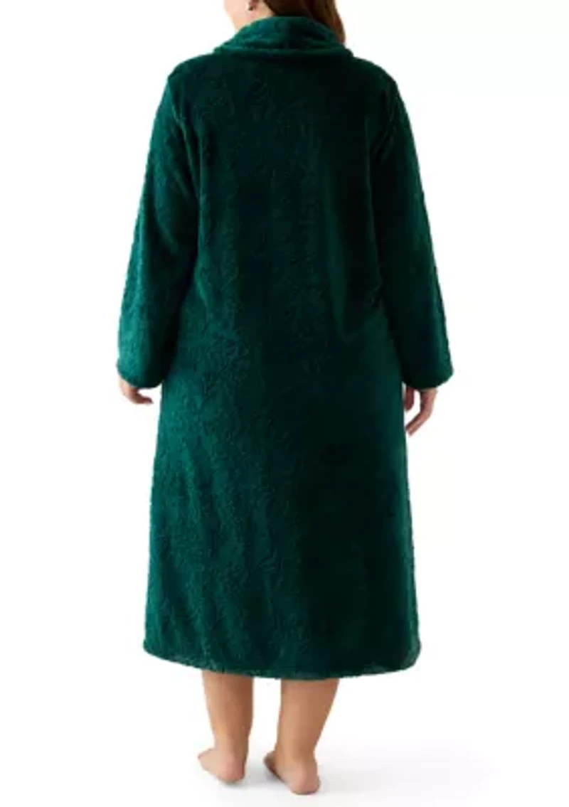 Women's French Fleece Long Zip Robe