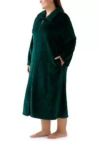 Women's French Fleece Long Zip Robe