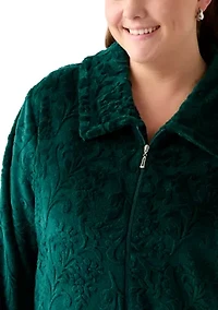 Women's French Fleece Long Zip Robe
