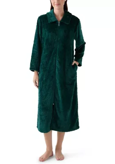 Women's French Fleece Long Zip Robe