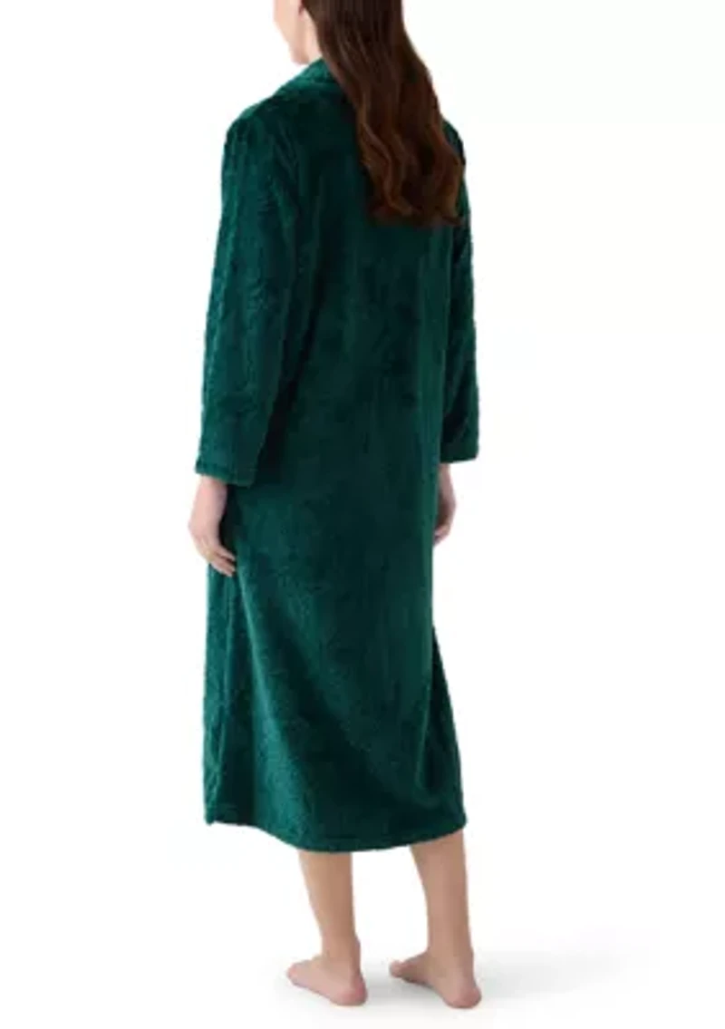 Women's French Fleece Long Zip Robe