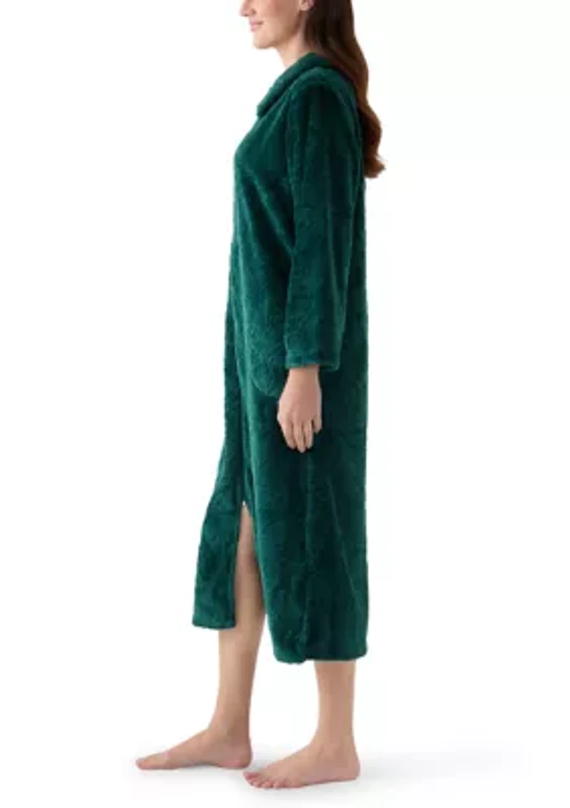 Women's French Fleece Long Zip Robe