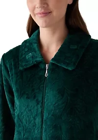 Women's French Fleece Long Zip Robe