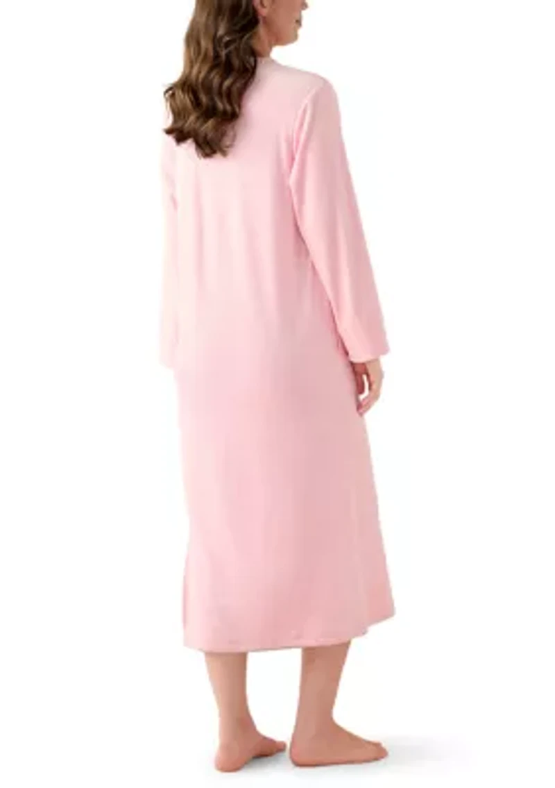 Women's Embossed Fleece Long Zip Robe