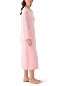 Women's Embossed Fleece Long Zip Robe