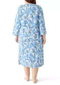 Plus Long Zip Quilted Robe