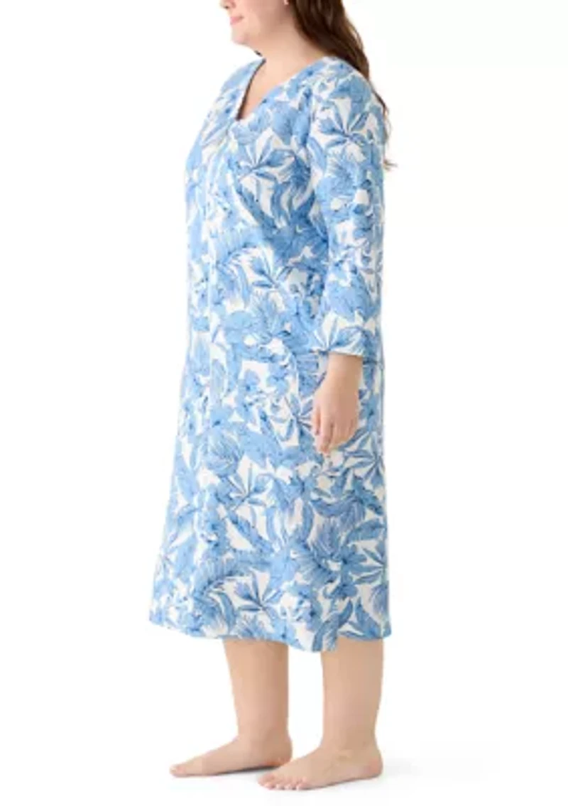 Plus Long Zip Quilted Robe