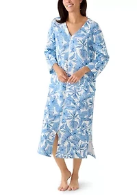Women's Long Zip Front Quilted Robe