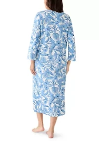 Women's Long Zip Front Quilted Robe