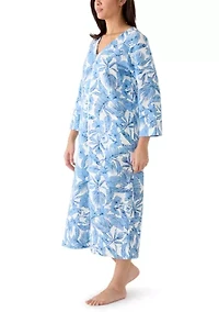 Women's Long Zip Front Quilted Robe