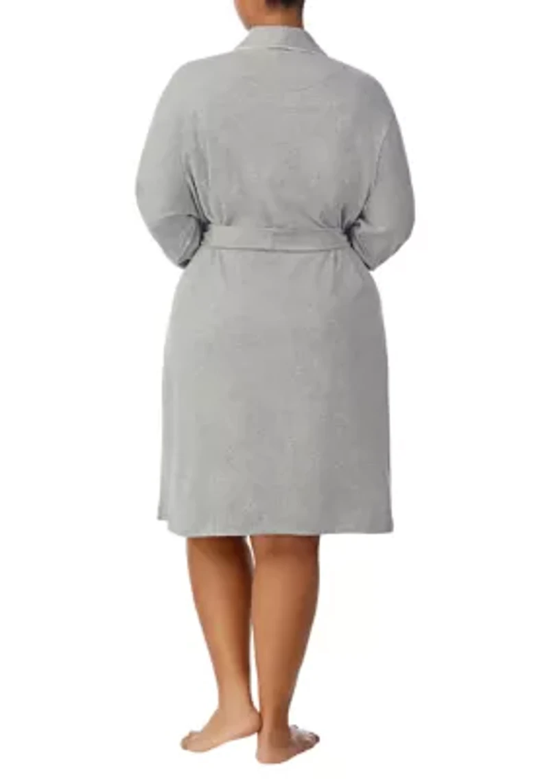 Plus Quilted Collar Robe