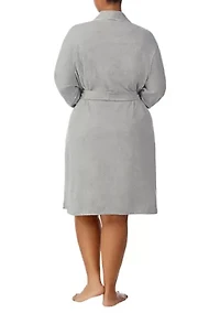 Plus Quilted Collar Robe