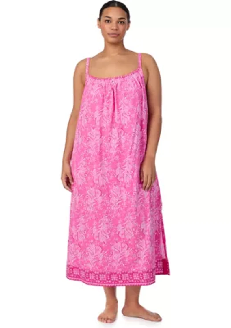 Plus Double Strap Smocked Neck Ballet Gown