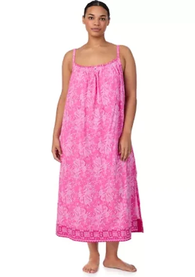 Plus Double Strap Smocked Neck Ballet Gown