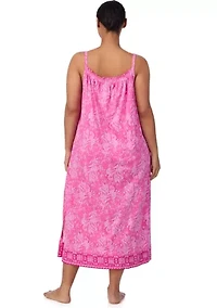 Plus Double Strap Smocked Neck Ballet Gown