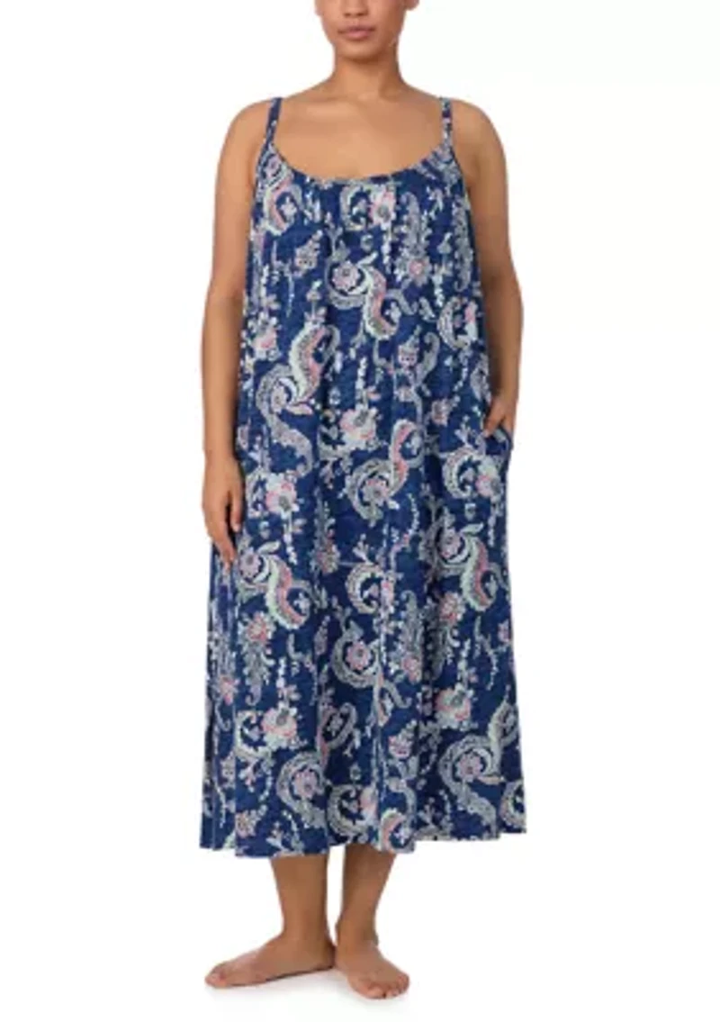 Plus Double Strap Ruffle Neck Ballet Gown