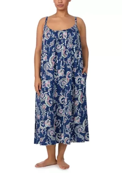 Plus Double Strap Ruffle Neck Ballet Gown