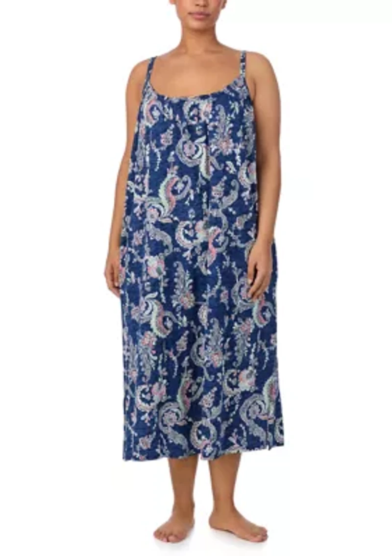 Plus Double Strap Ruffle Neck Ballet Gown